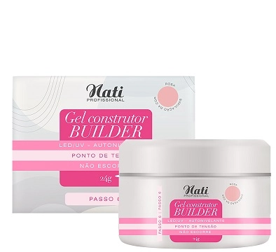 Gel Construtor Nati Profissional Builder Rosa Natural 24g
