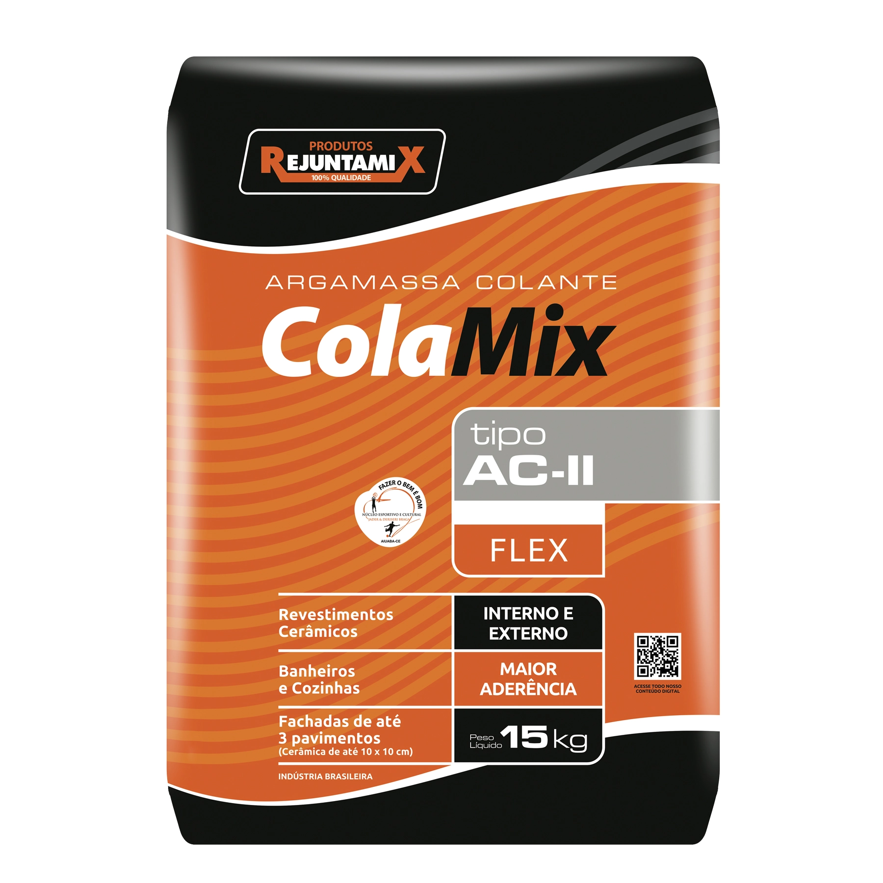 Argamassa ACII Interno e Externo 15kg Cinza Rejuntamix