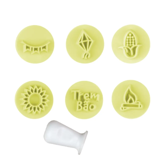 Kit Carimbos Junino Amarelo 2cm 7 Pcs 412376 Bluestar
