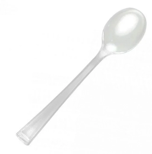 Kit Colher Transparente 13 Cm 50 Pc