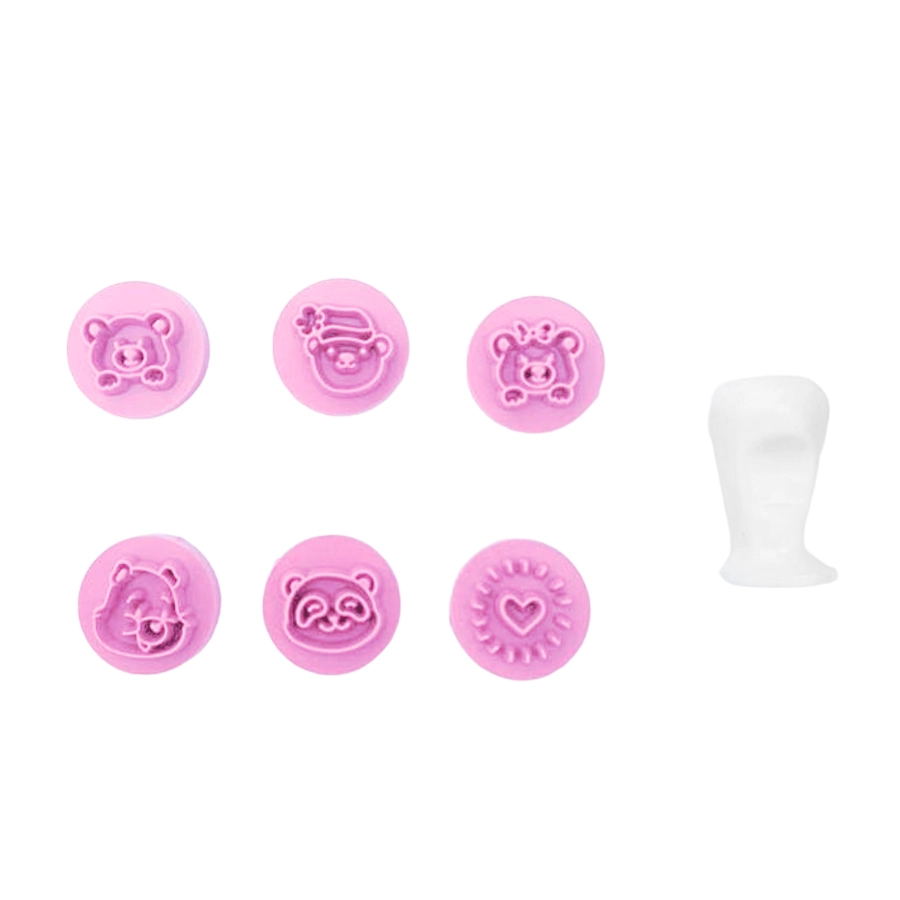 Kit Carimbos Ursinhos Rosa Bebe 2cm 7pçs 413342 Bluestar