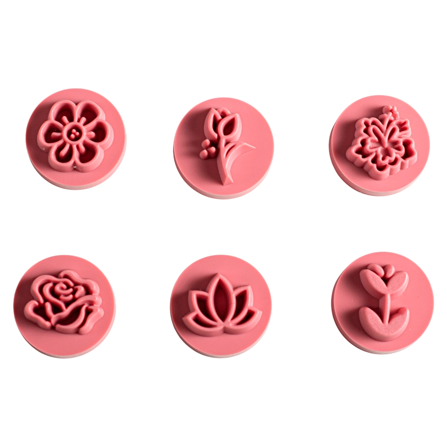 Kit Carimbos Flores Rosa Bebe 2cm 7un 413595 Bluestar