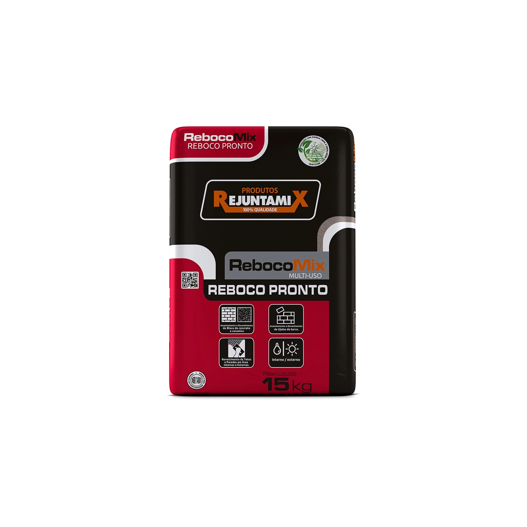 Argamassa Massa de Reparo Interno e Externo 15kg Cinza Mix Pronto Rejuntamix