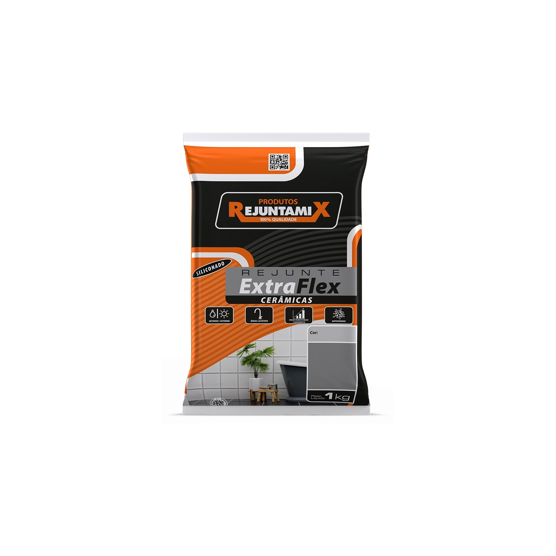 Rejunte Cimentício Flexível Marfim 1 Kg Rejuntamix