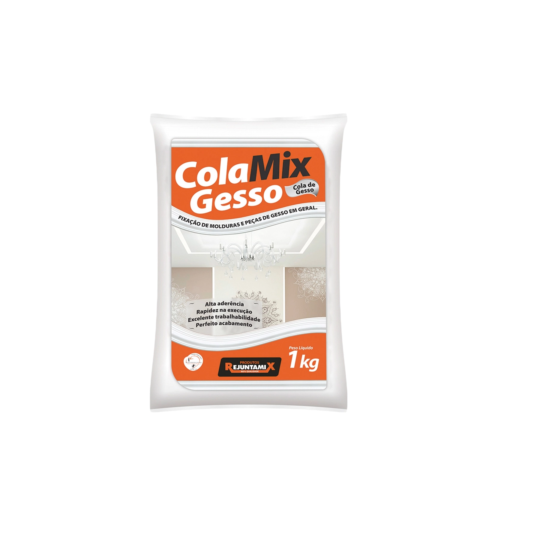 Gesso Cola em Pó Secagem Rápida ColaMix 1kg Rejuntamix