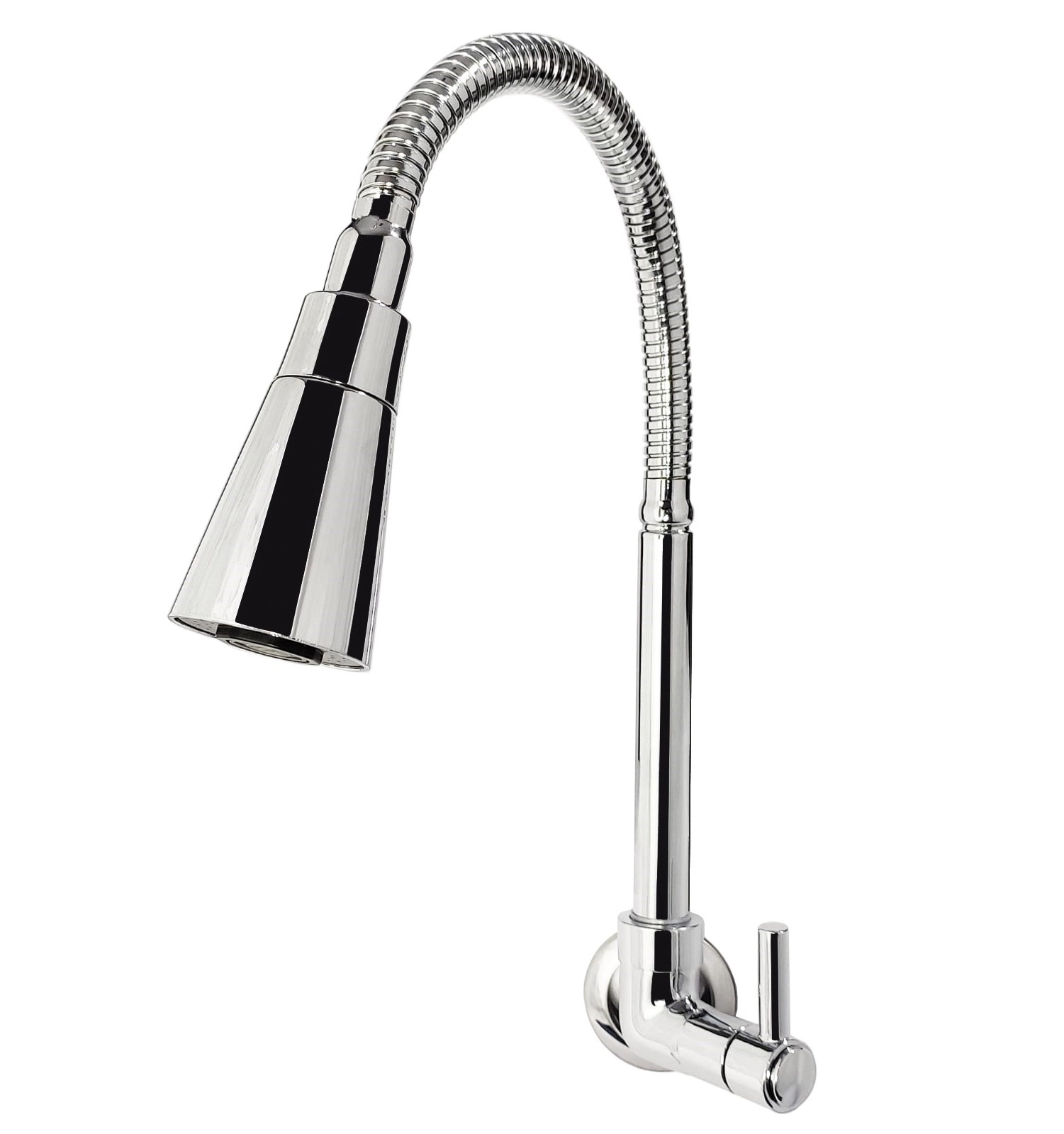 Torneira para Parede de Cozinha Bica Alta Cromada Gourmet Cone Flex c62 Tidra