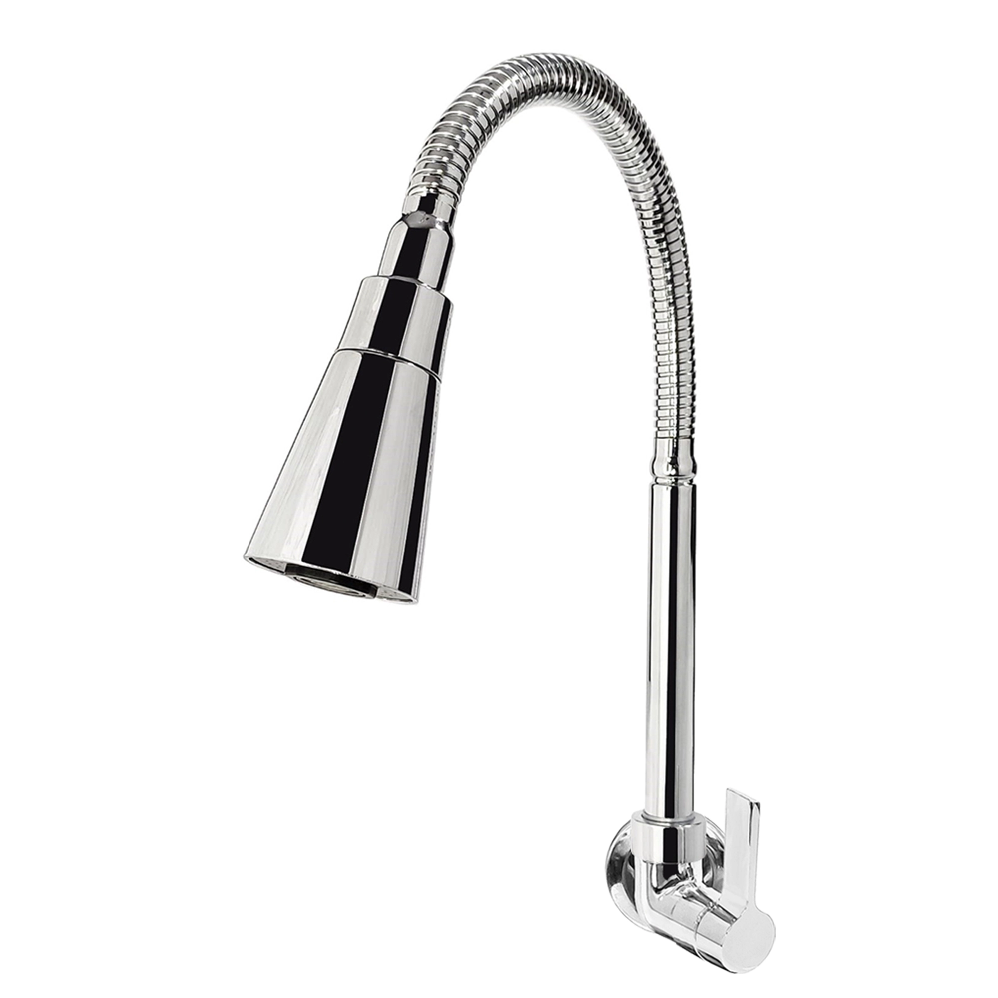 Torneira para Parede de Cozinha Bica Alta Cromada Gourmet Cone Flex c70 Tidra