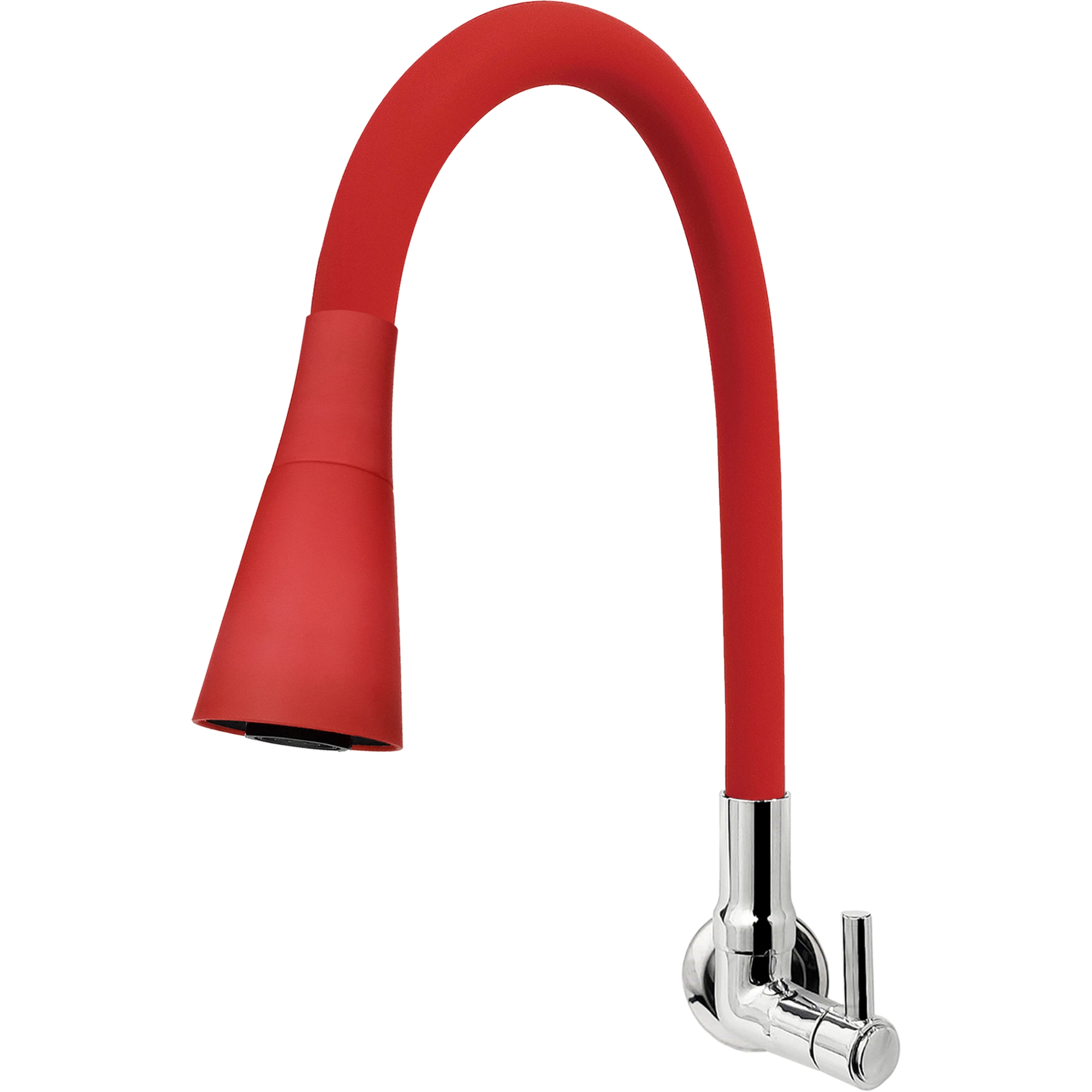 Torneira Cozinha Parede Gourmet Vermelha Cone 1/4 Volta C62