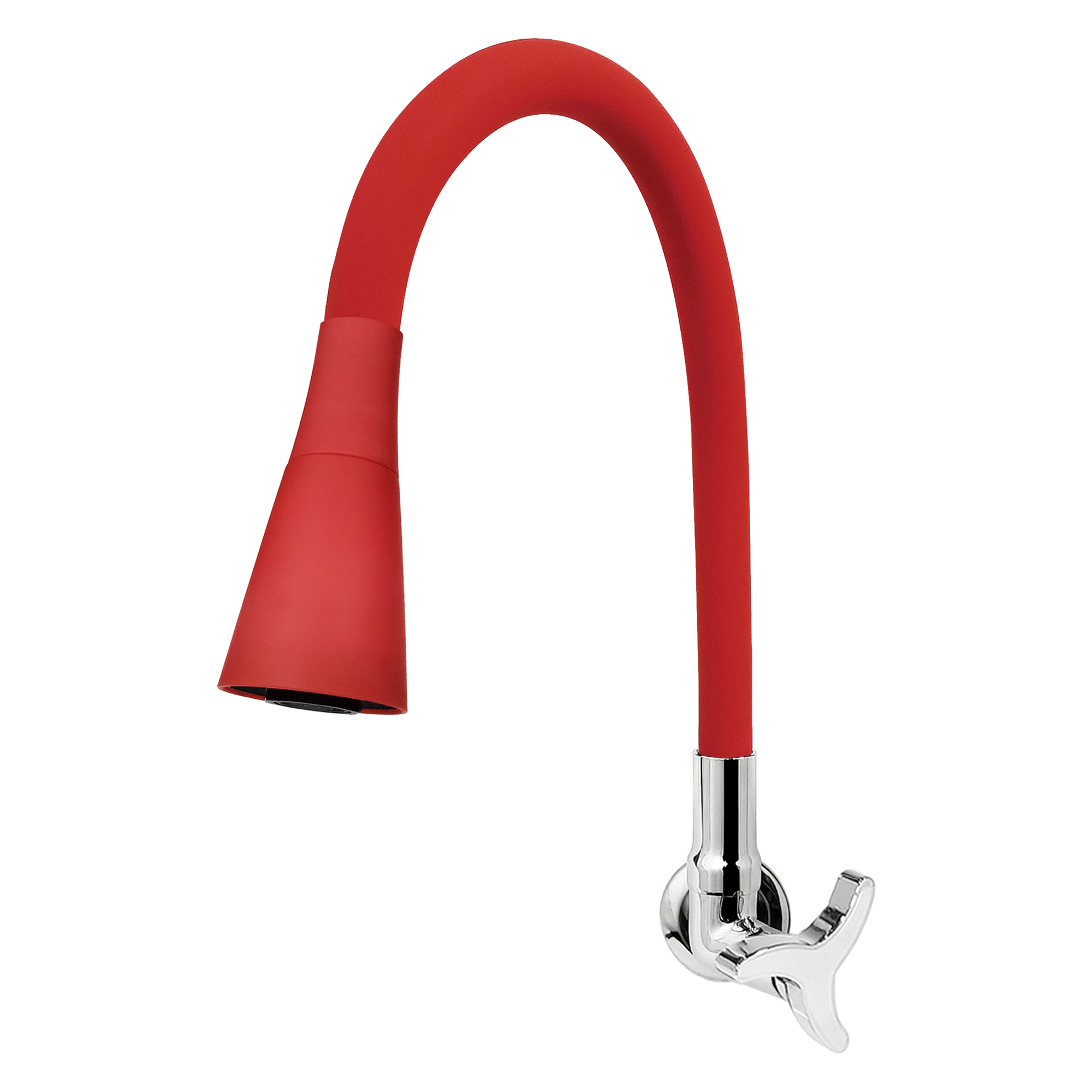 Torneira Cozinha Parede Gourmet Vermelha Cone 1/4 Volta C57