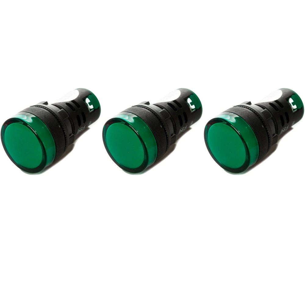 Kit 3 Sinaleiro Led 22mm 24v Verde Stark