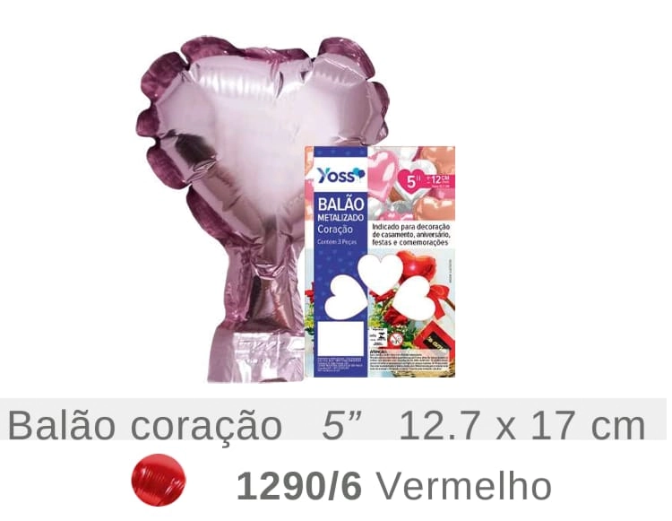 Balao Metalizado Coracao Rose Gold 5 1290 5 Yoss Comercial