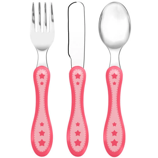 Kit Talher 3 Pcs Estrelinha Rosa Buba