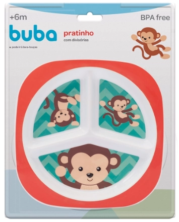 Prato Com Divisórias Macaquinho Buba Baby