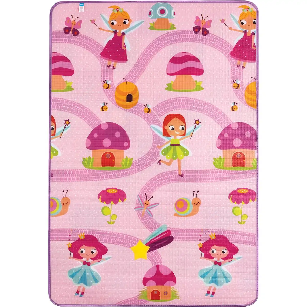 Tapete Infantil de Atividades Fadinhas Buba 180x120cm Dupla Face Portátil