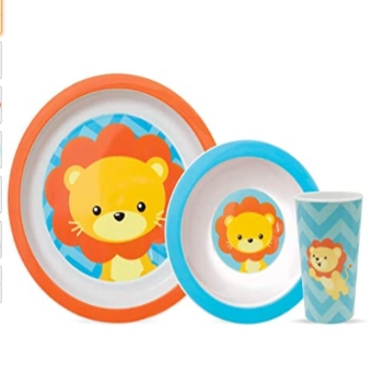 Conjunto de Refeição - 3 Peças - Animal Fun - Leão - Buba
