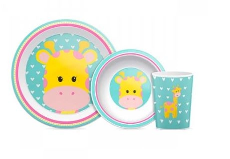 KIT REFEIÇÃO GIRAFA - PRATO BOWL COPO BPA FREE - BUBA