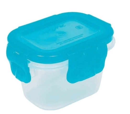 Kit 2 Potinhos Azul Tampa Hermetica Buba