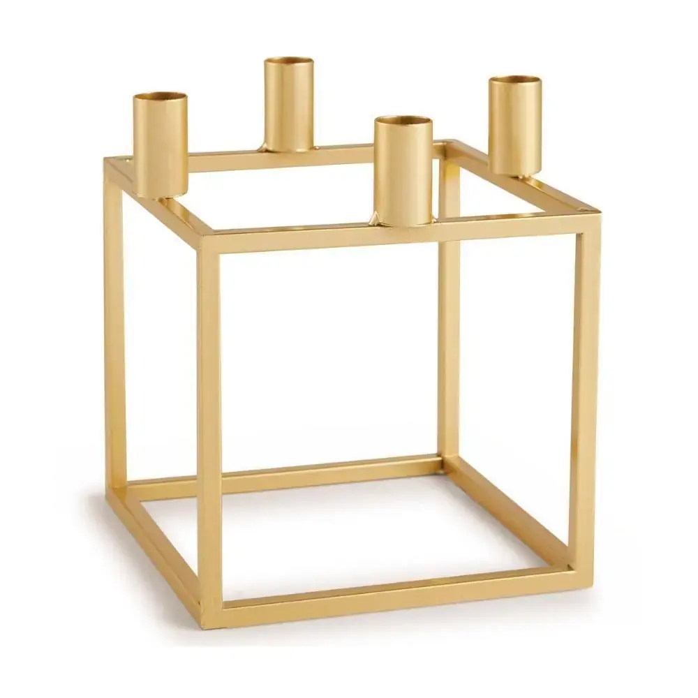 Porta Velas Dourado Metal Cod10959