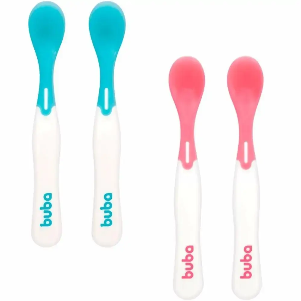 Kit Colheres Termossensível Buba Azul e Vermelho