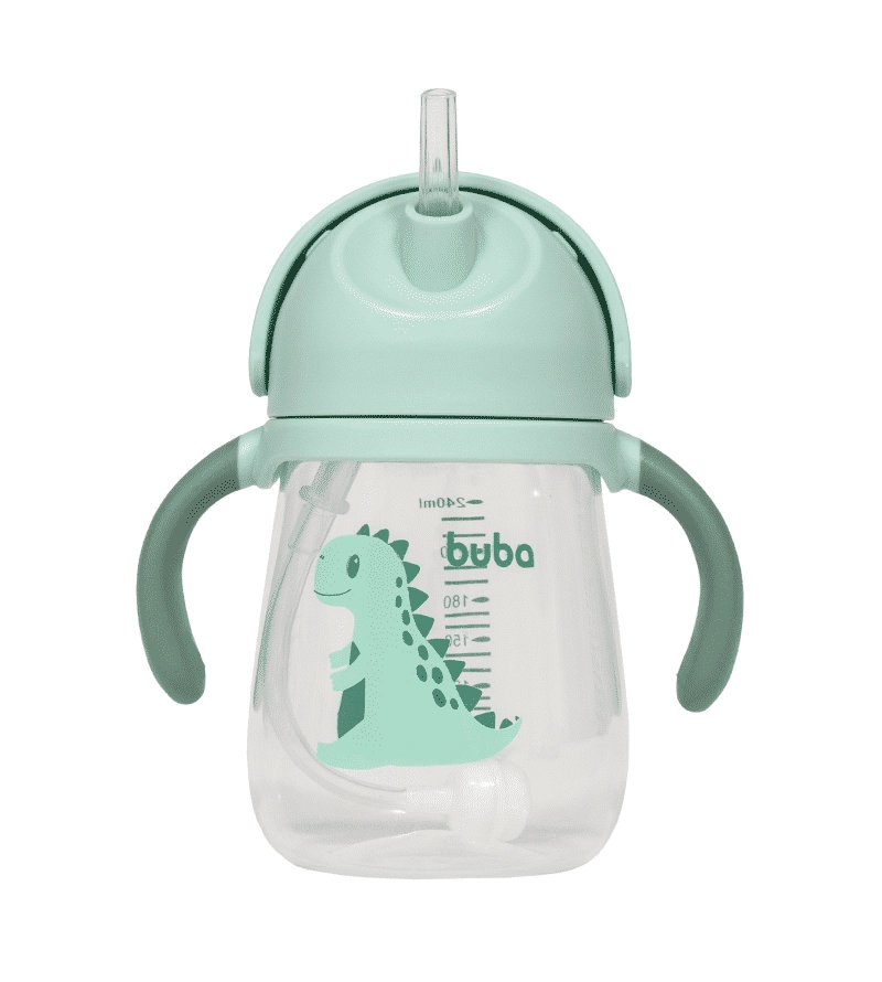 Copo de Treinamento Com Alça - 240Ml - Dino - Azul - Buba