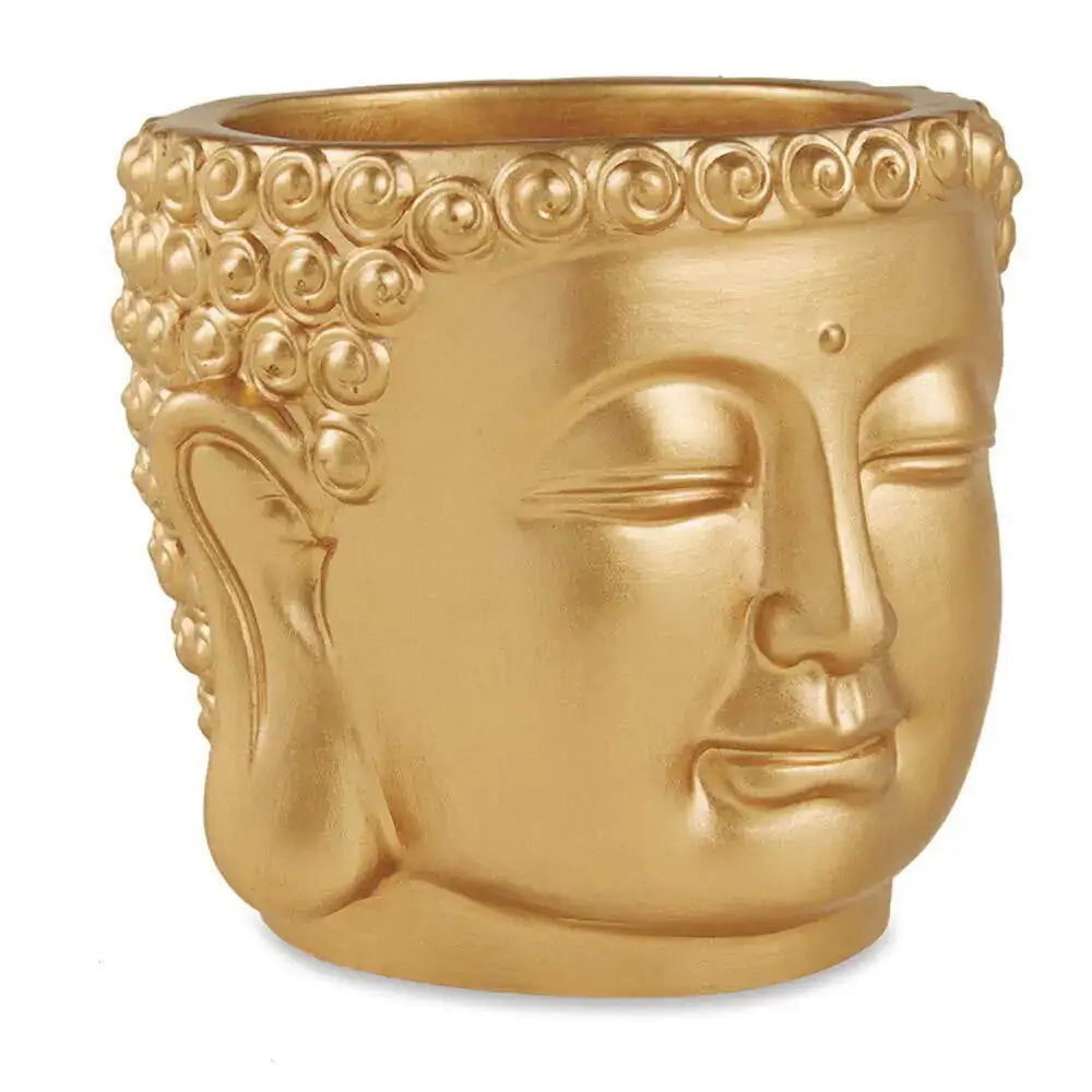 Vaso Mart Cimento Dourado Grande Buda Ref11889