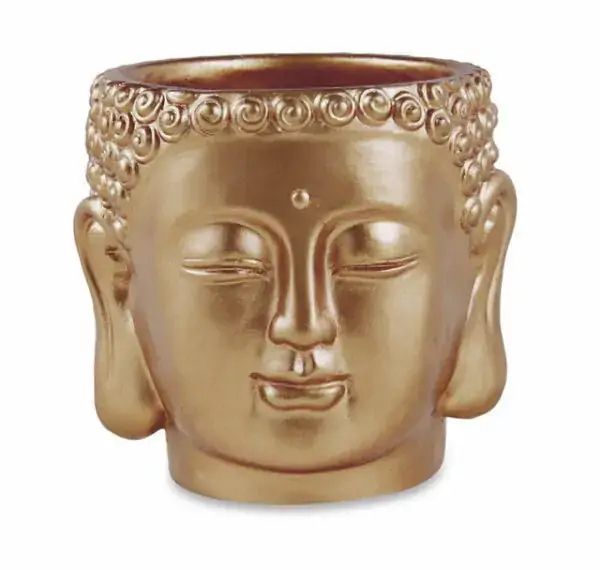 Vaso Mart Cimento Dourado Pequeno Buda Ref11890