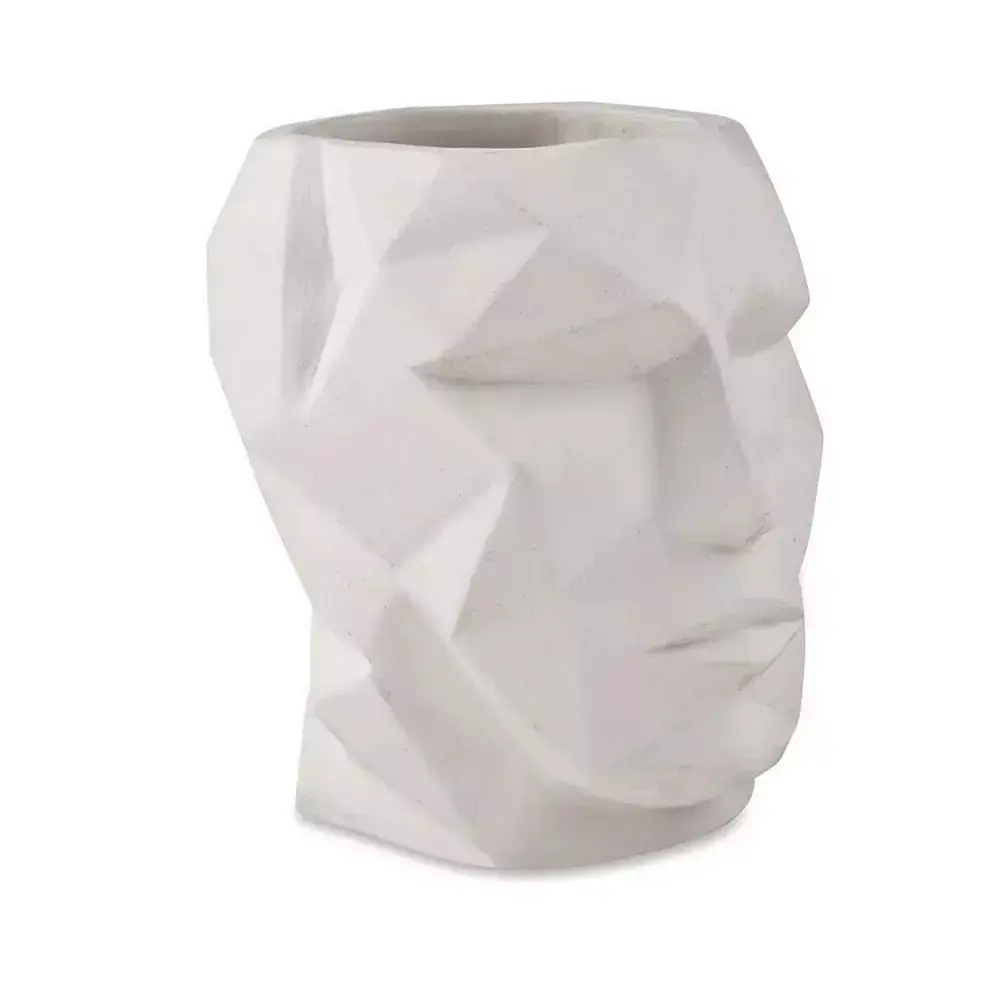CACHEPOT BRANCO EM CIMENTO