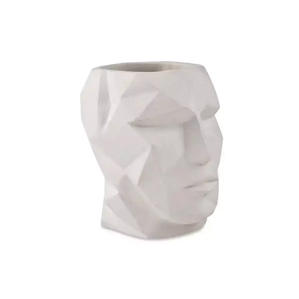 CACHEPOT BRANCO EM CIMENTO