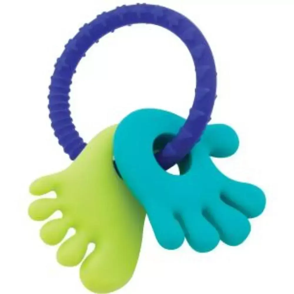 Mordedor De Silicone Mãozinha E Pezinho Azul Buba Baby