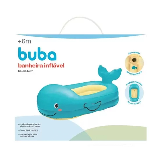 Banheira Inflável Buba Baleia Feliz Azul 6m+ 11979