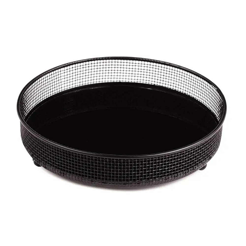Bandeja Metal Mart Red C/espelho Preta 18cm