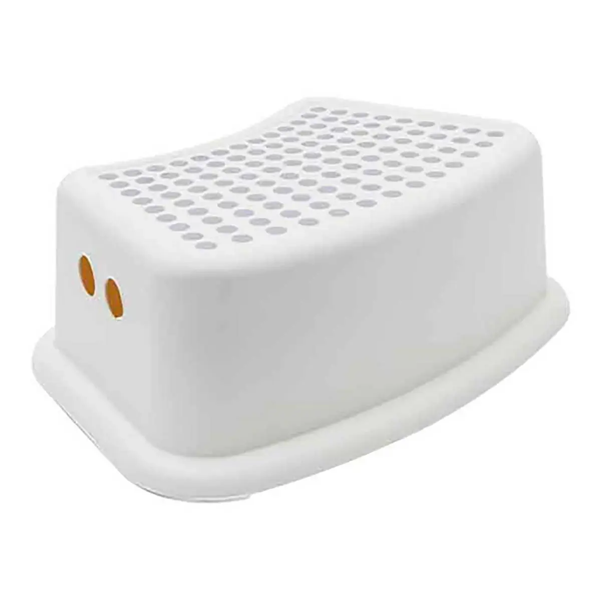 Banquinho 1 Degrau Step Banheiro Buba Infantil Anti Derrapante Branco e Cinza