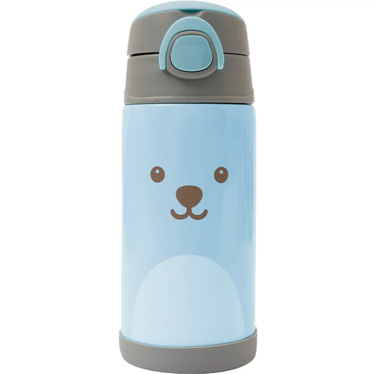 Copo Térmico Parede Dupla Com Canudo 400ml Gumy - Azul - Buba