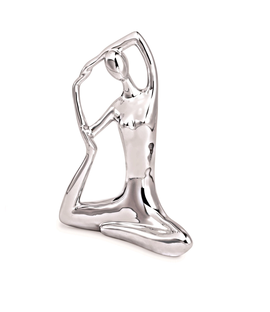 Escultura Yoga Prata Porcelana 12167 Mart