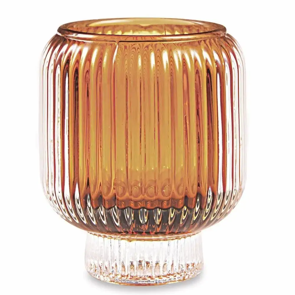 Porta Velas Mart 12307 Vidro Ambar
