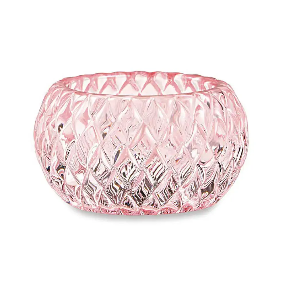 Porta Velas Rosa De Vidro Cod12310