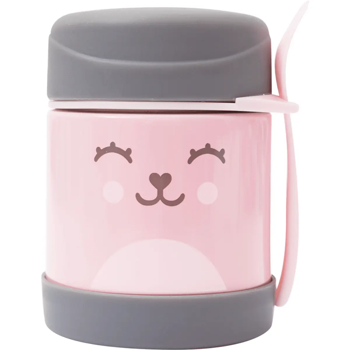 Pote Térmico Com Colher - Gumy - Rosa - Buba