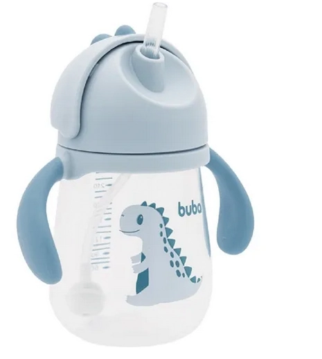 Copo de Transição Com Canudo e Válvula Dino Azul Buba
