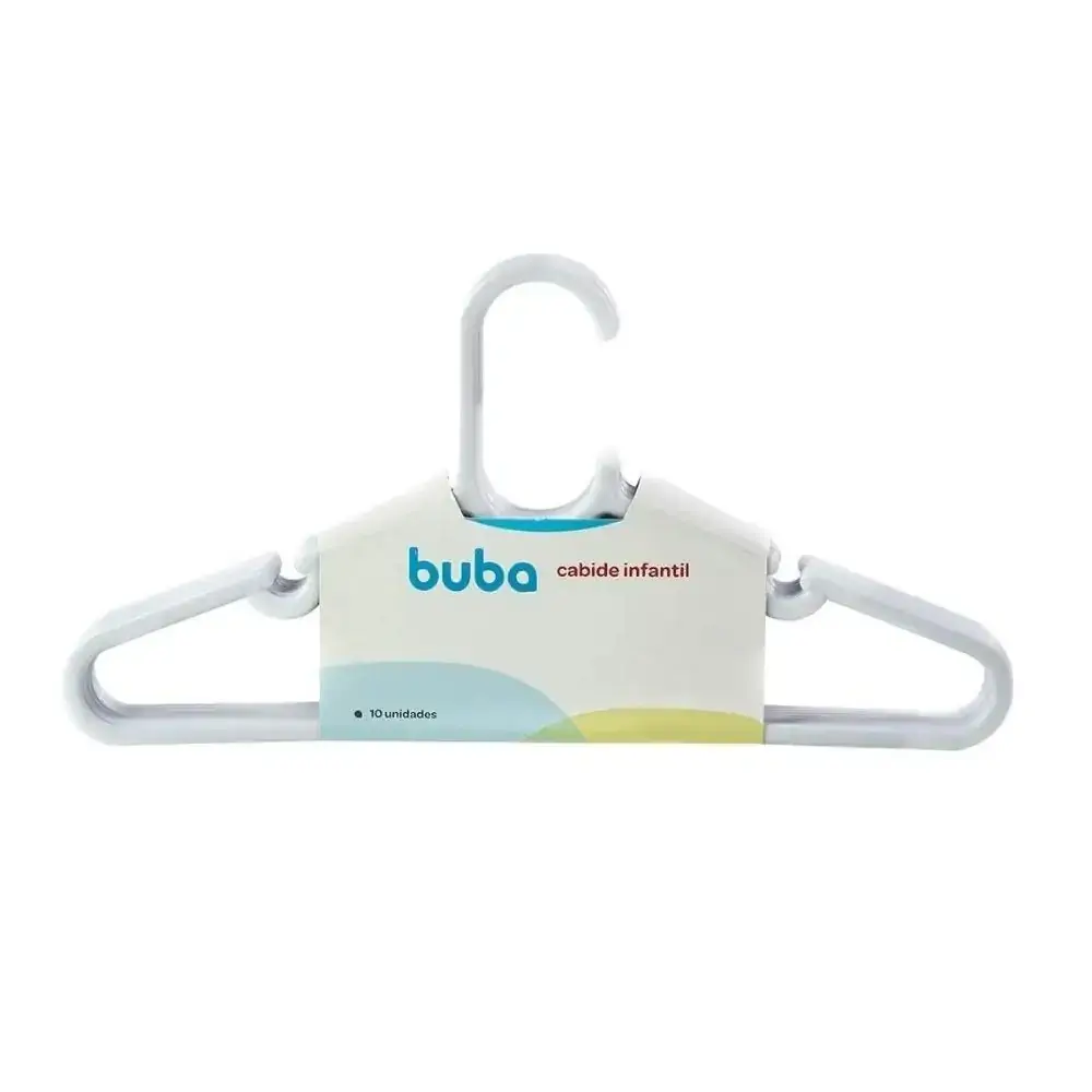 Cabide Infantil 10 Unid Branco Buba