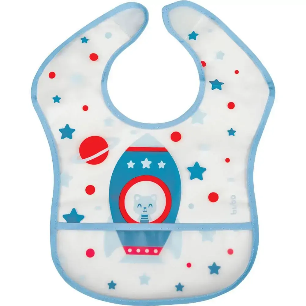 Babador Com Bolso Foguete Azul - Buba
