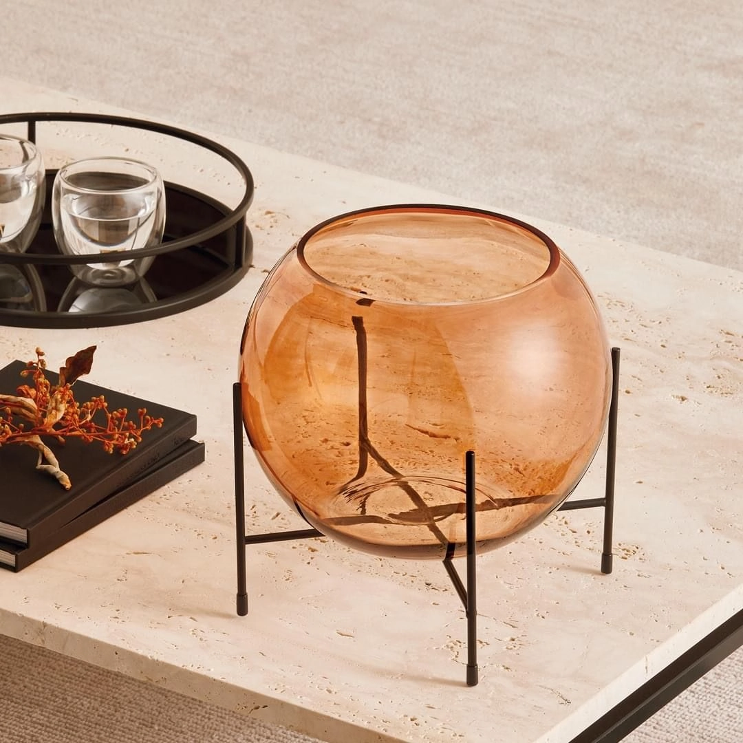Vaso Em Vidro Com Suporte 13663 Mart