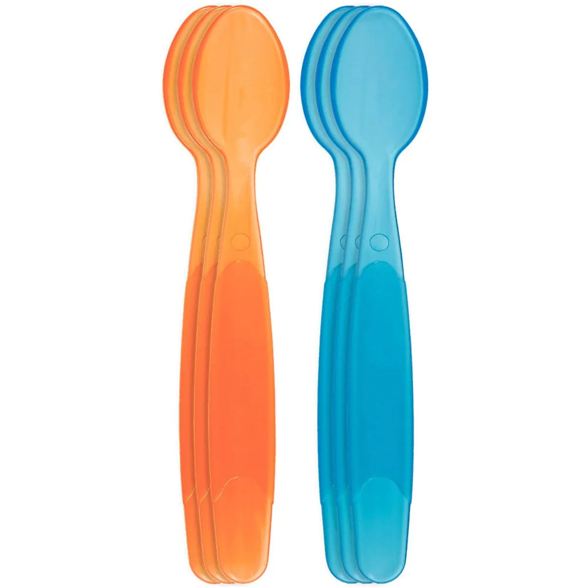 Kit com 6 Colheres Designer Anatômico Buba Azul e Laranja 13790 6M+