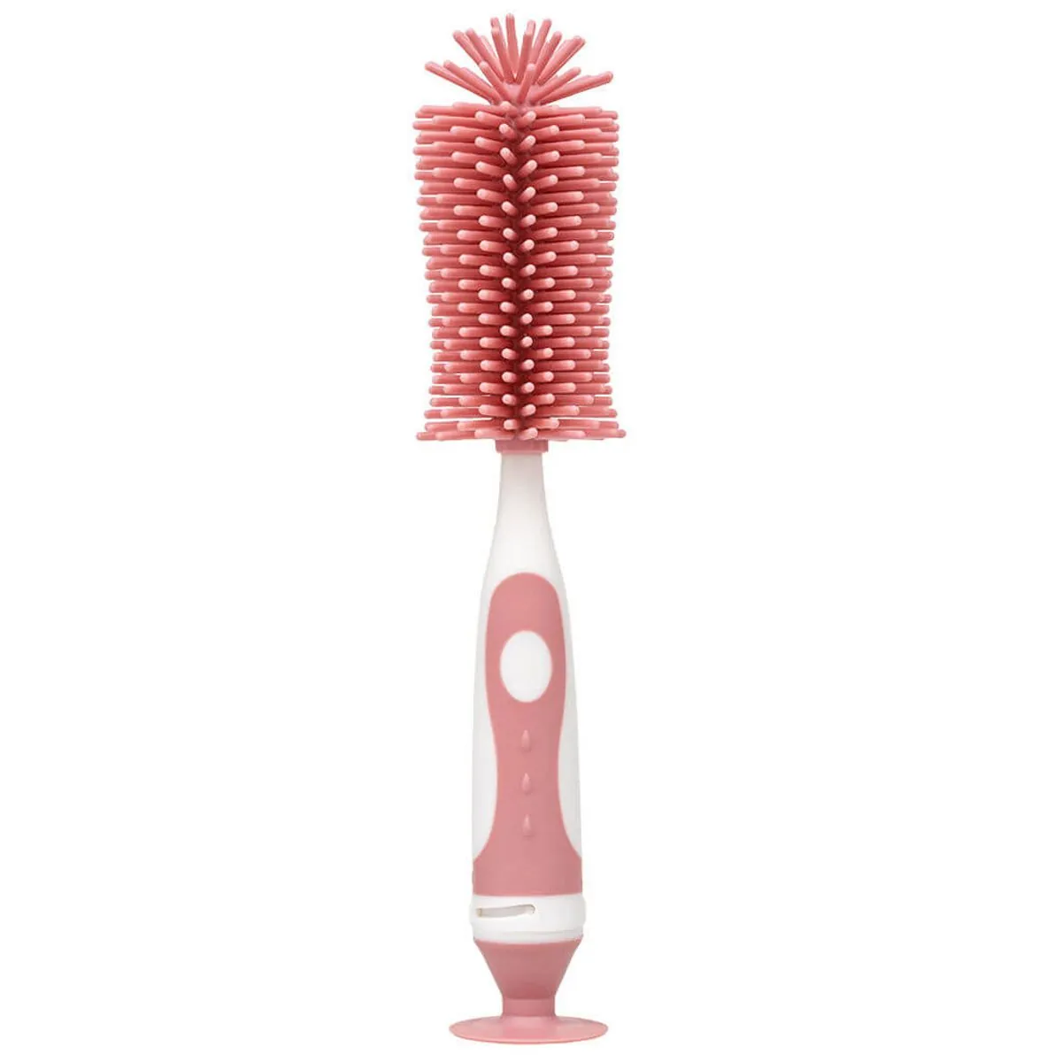 Escova Para Mamadeira Em Silicone Rosa - Buba