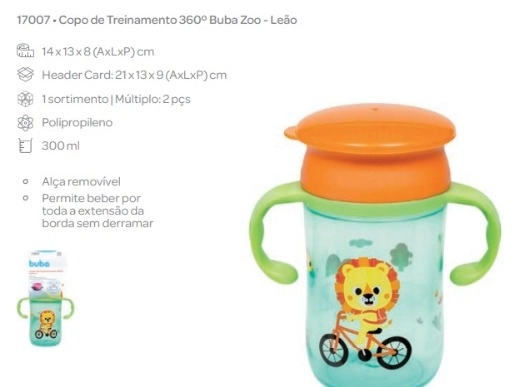 Copo De Treinamento 360° Bubazoo Leao