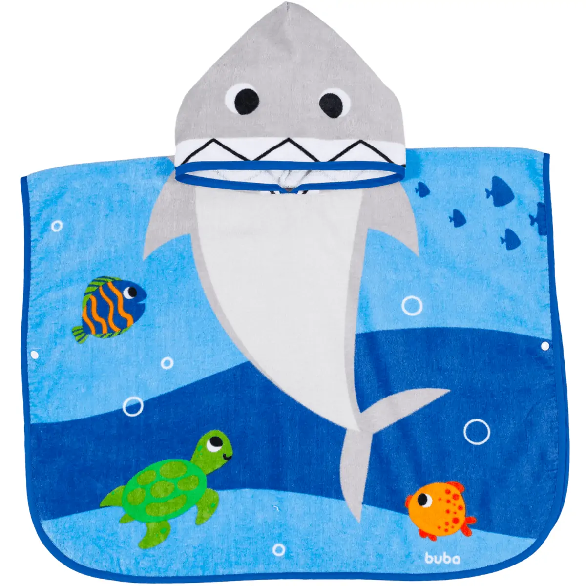 Toalha Poncho Infantil Tubarao Buba