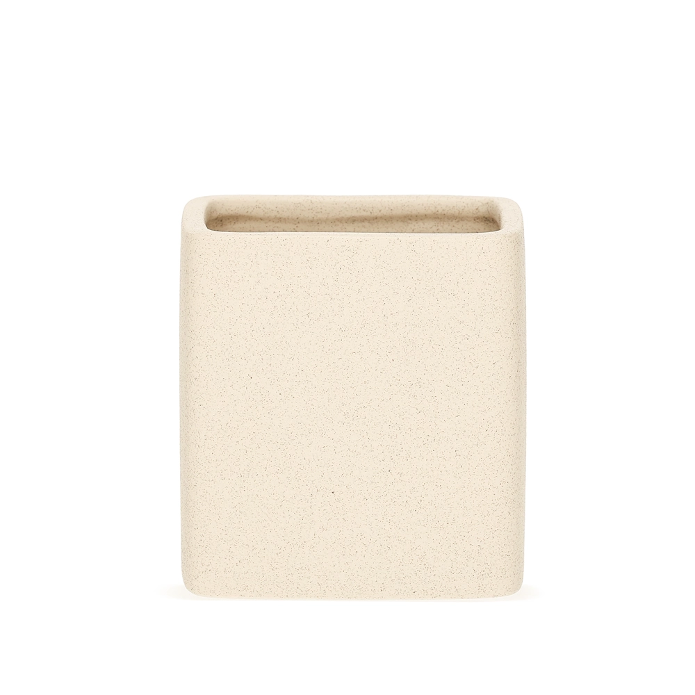 Copo Porta Escova De Dente Em Cerâmica Bege 9cm 20616 Mart