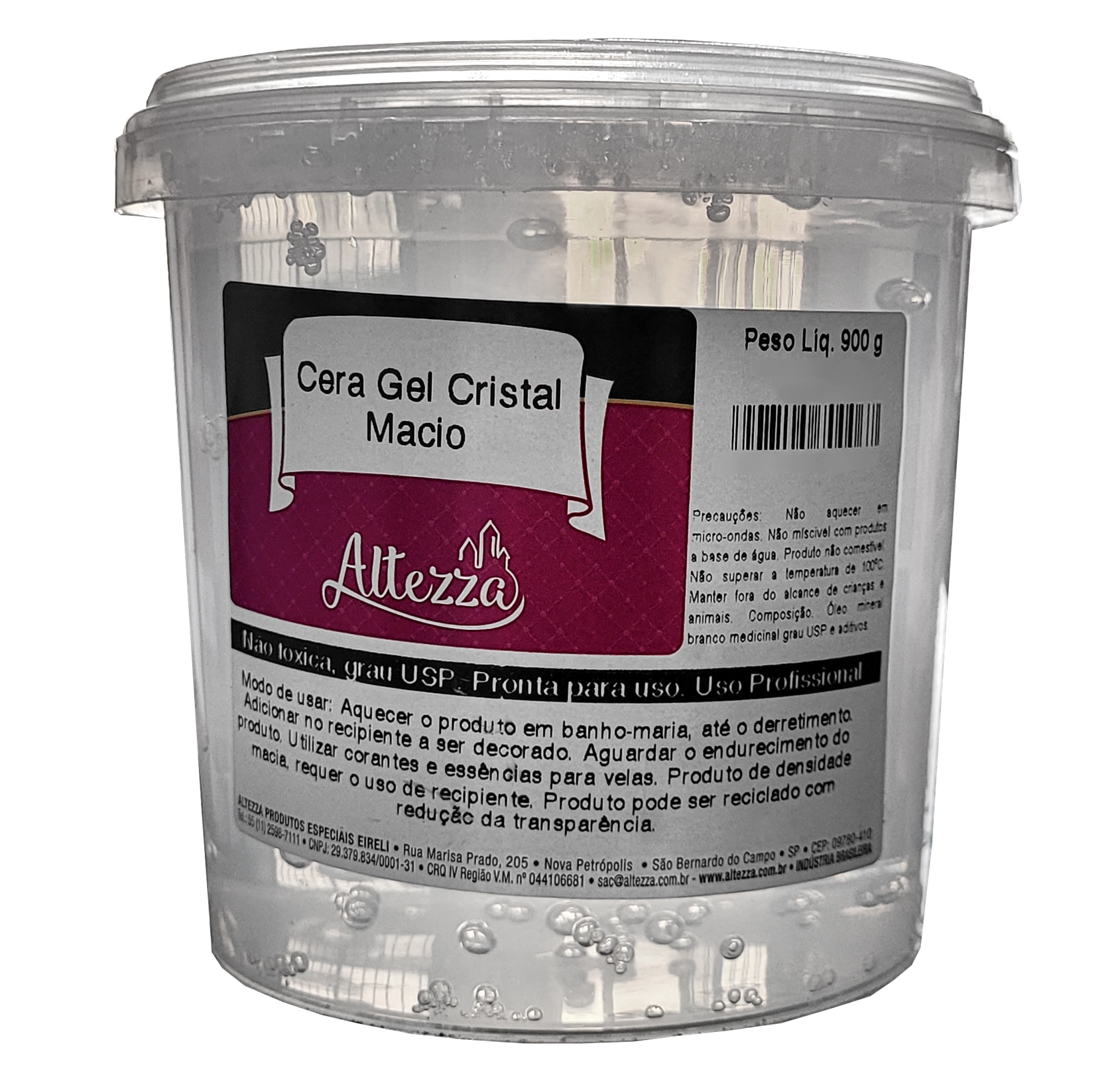 Parafina Gel Cristal Macia Kit 1 Altezza 900gr = 1,10 Litros