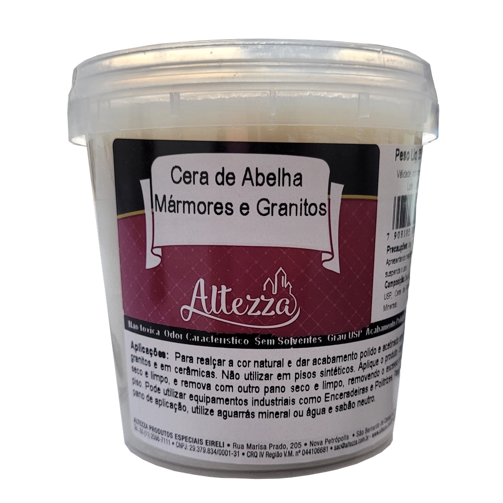 Cera De Abelha 350g P/ Mármores, Granitos E Cimento Queimado Sem Solventes