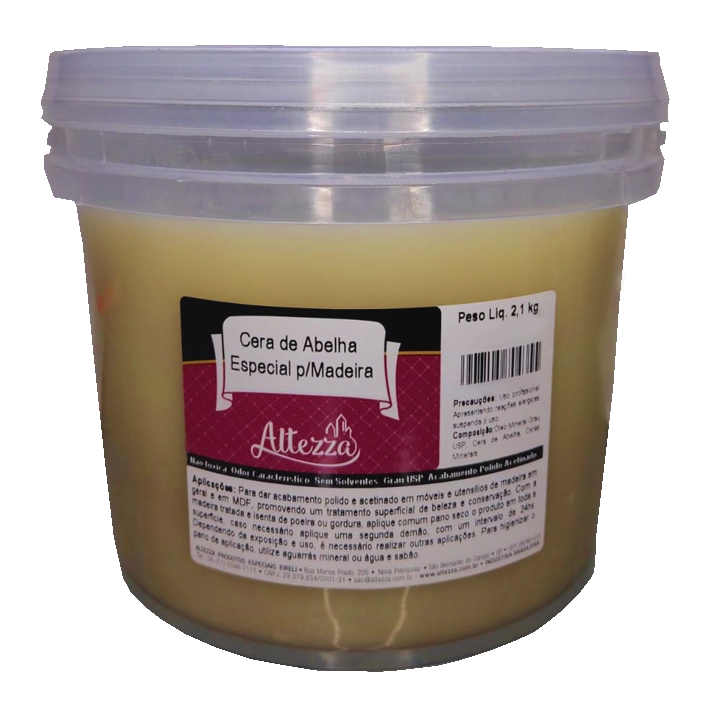 Cera De Abelha Madeiras Geral Balde 2,1 Kg Incolor E Atóxico