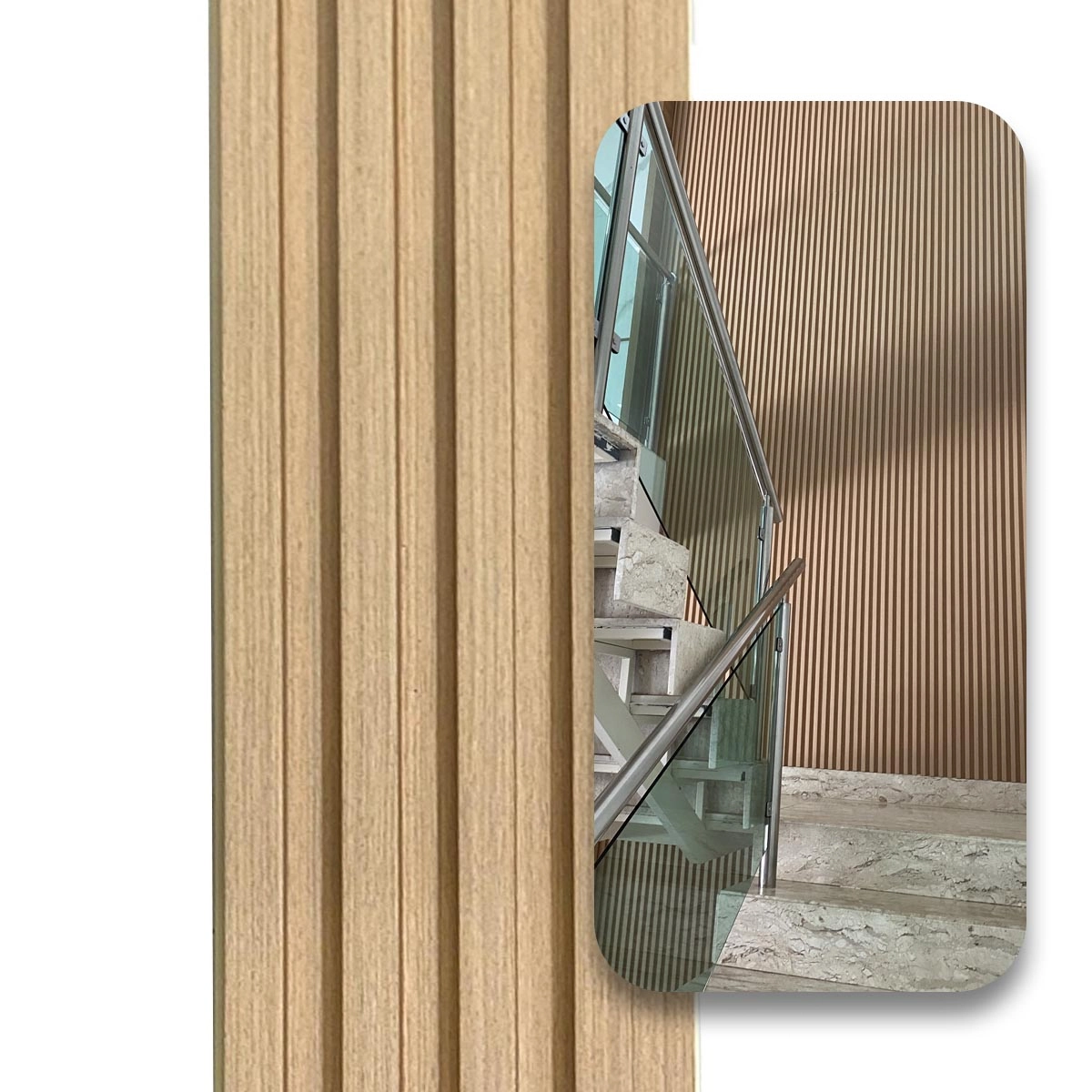 Kit 13 Placas Painel Ripado Wpc Interno Wave Várias Cores 2 90m X 14cm (0 43m²) - Freijó Liso